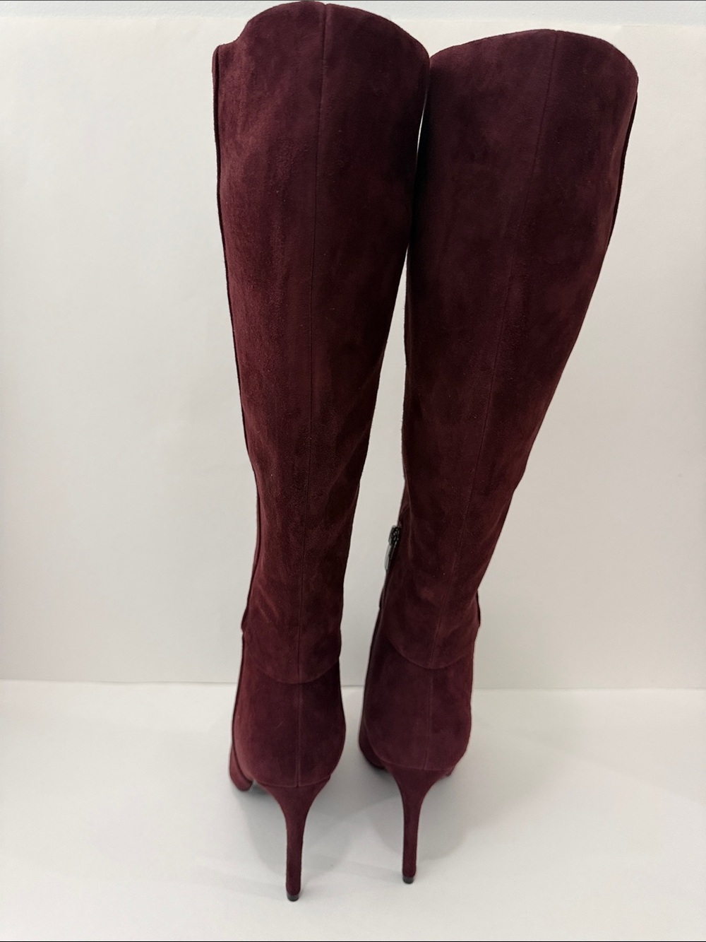 Women's Tall Pointed-Toe Suede Boots in Burgundy - Picture 4 of 4